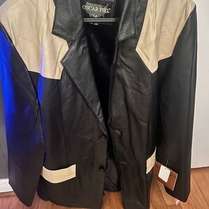 Oscar Piel Men's Two-Tone Leather Jacket